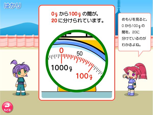 タブレット学習 算数「重さ　はかりの使い方」
