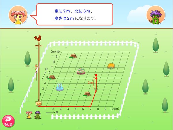 タブレット学習 算数「立体　位置の表し方」