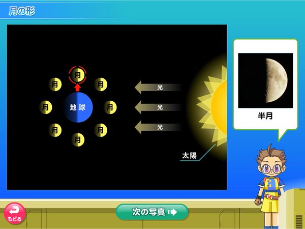 タブレット学習 理科「月の位置と形の変化」
